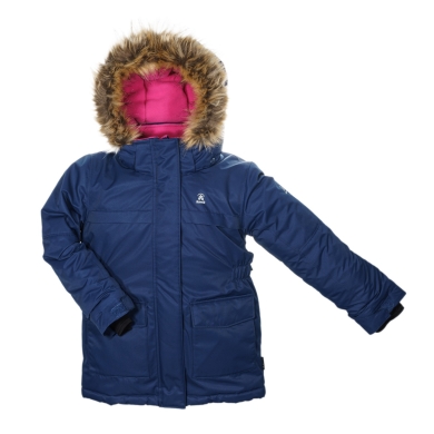 Kamik Winter Jacket Parka Katy (wind and waterproof, reflective) navy blue/pink Kids